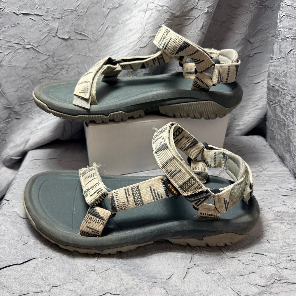 Teva Terra Fi Lite Womens Sz 8 Gray Beige Geometric Sport Hiking Sandals 1019235